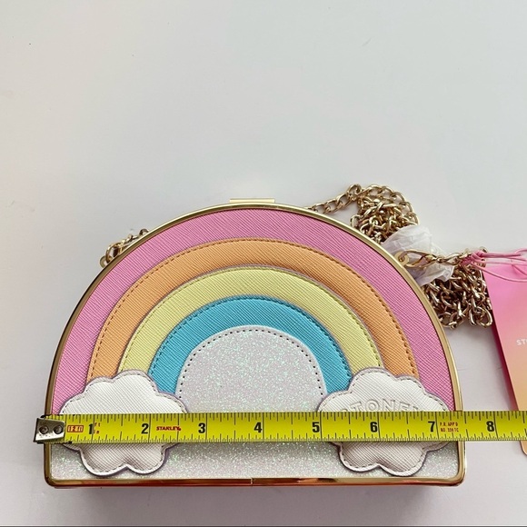 Stoney Clover Lane Target Rainbow crossbody purse bag good tone chain - Picture 4 of 9